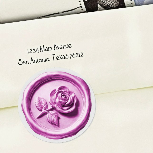 Faux Wax Seal Purple Rose 2 Deep Impression (Creator Uploaded)
