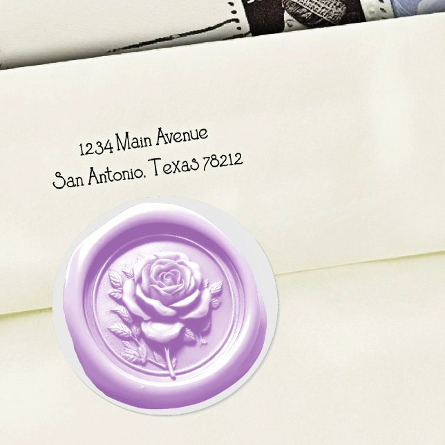 Faux Wax Seal Purple Rose Deep Impression (Creator Uploaded)