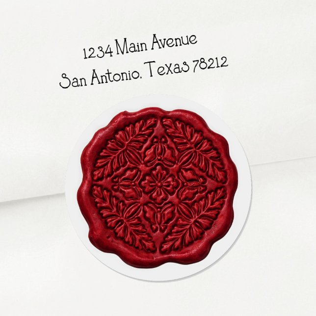 Faux Wax Seal, Red Classic Round Sticker (Creator Uploaded)