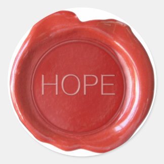 FAUX WAX SEAL - RED - HOPE