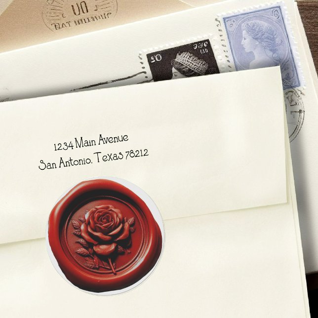 Faux Wax Seal Red Rose Deep Impression (Creator Uploaded)