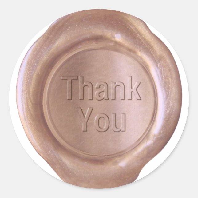 Faux Wax Seal - Rose Gold - Bold - Thank You (Front)