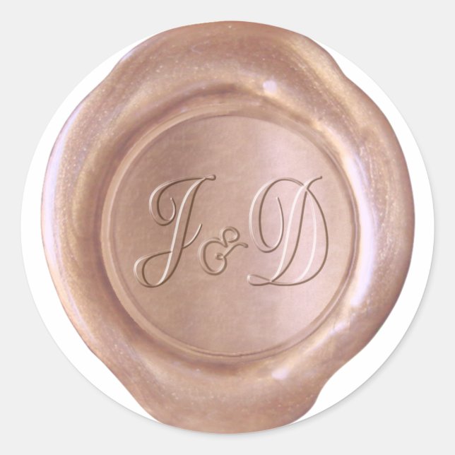 Faux Wax Seal - Rose Gold - J&D Custom (Front)