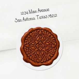 Faux Wax Seal, Rust Classic Round Sticker