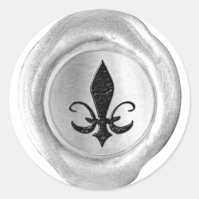 Faux Wax Seal - Silver w/ Black - SPADE (Front)
