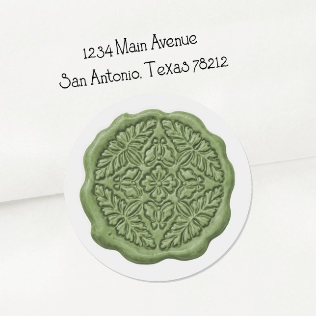 Faux Wax Seal, Soft Green Classic Round Sticker (Creator Uploaded)