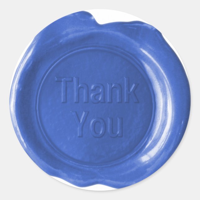 Faux Wax Seals - Blue - Bold - Thank You (Front)