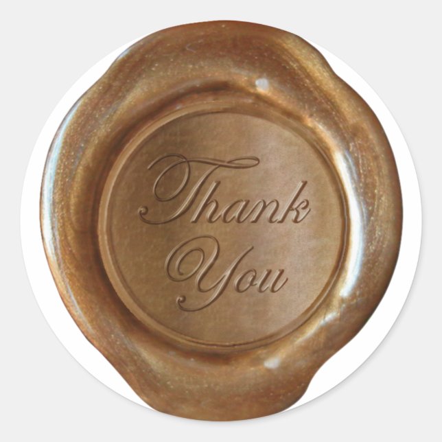 Faux Wax Seals - Copper Script - Thank You (Front)