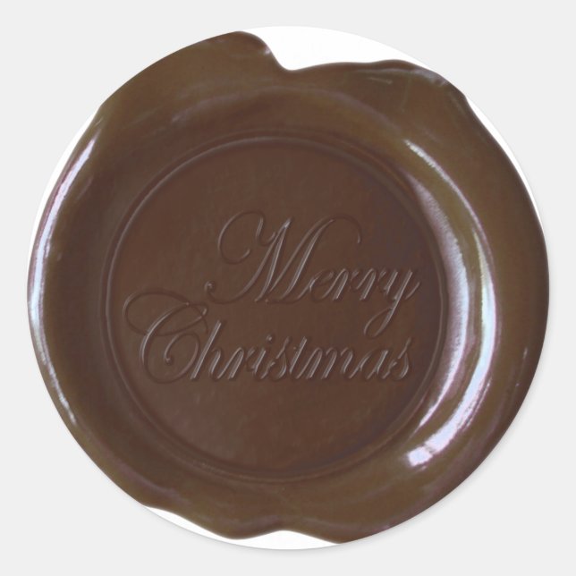 Faux Wax Seals - Dk Brown Script - Merry Christmas (Front)