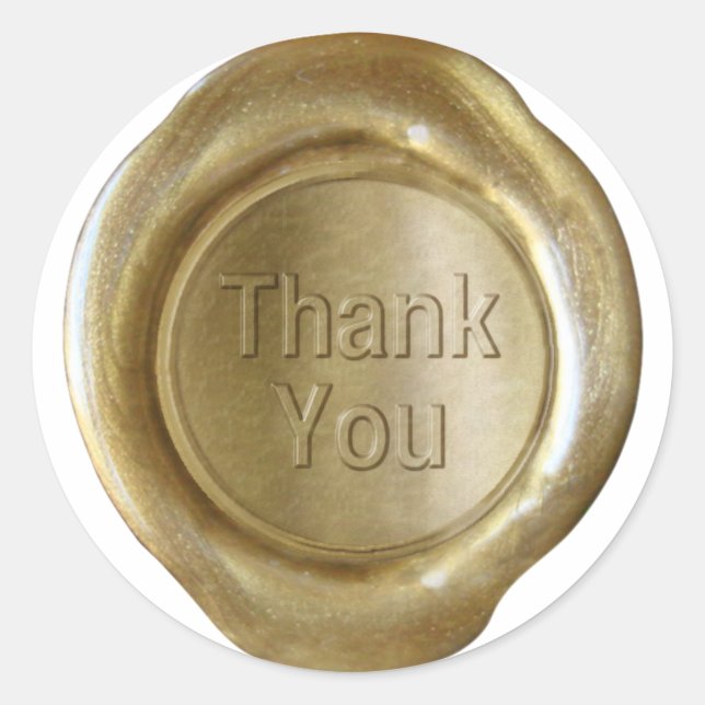 Faux Wax Seals - Gold - Bold - Thank You (Front)