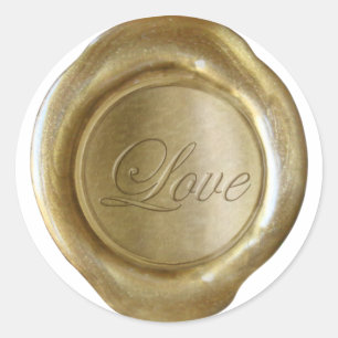 Faux Wax Seals - Gold Script - Love