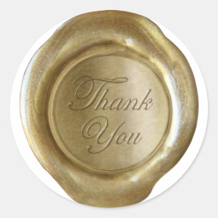 Faux Wax Seals - Gold Script - Thank You