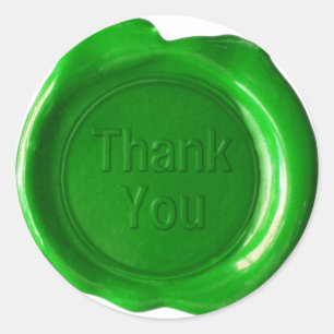Faux Wax Seals - Green - Bold - Thank You