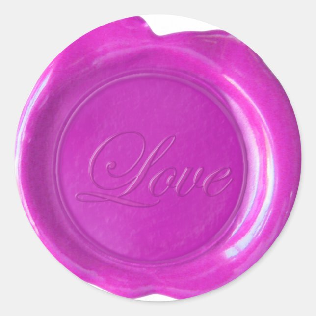 Faux Wax Seals - Magenta Script - Love (Front)