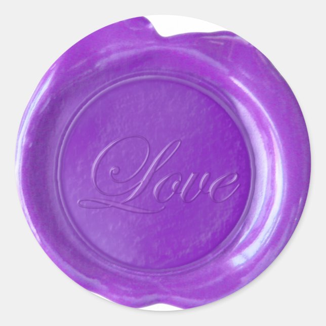 Faux Wax Seals - Purple Script - Love (Front)