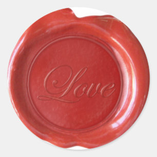 Faux Wax Seals - Red Script - Love