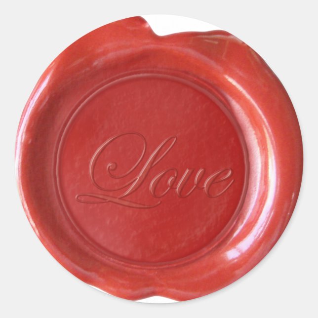 Faux Wax Seals - Red Script - Love (Front)