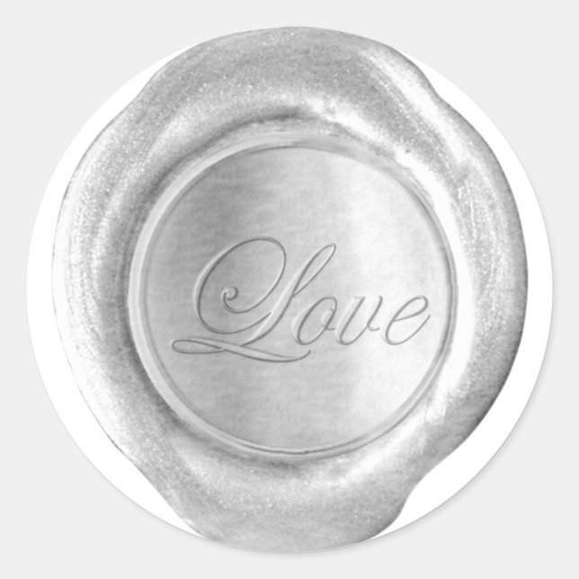 Faux Wax Seals - Silver Script - Love (Front)
