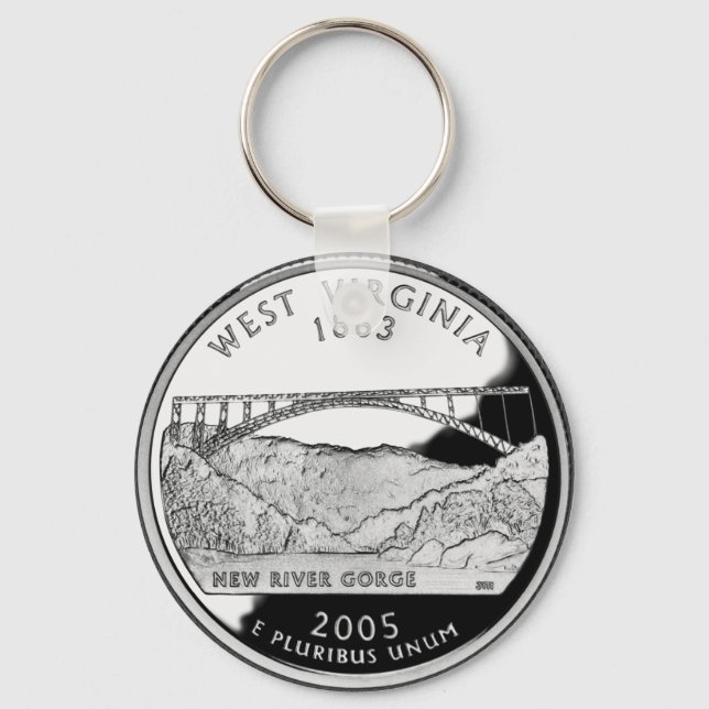 Faux West Virginia State Quarter Key Ring (Front)