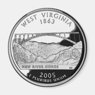 Faux West Virginia State Quarter Magnet