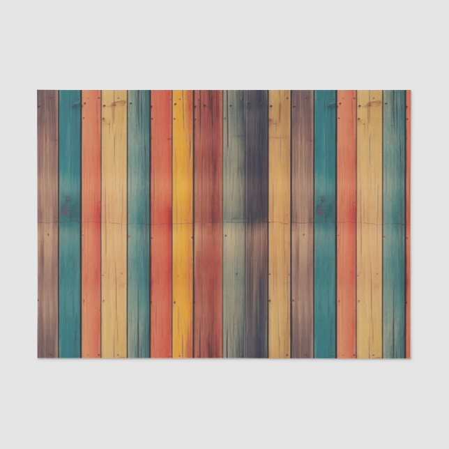 Faux Western wood tiled pattern  Tissue Paper (Front)