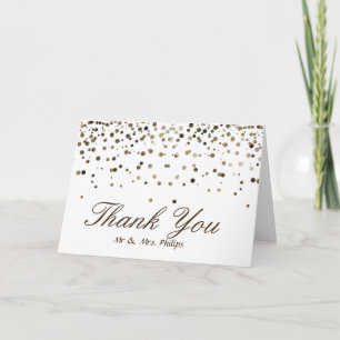 Faux Whit Foil Confetti Elegant Sparkles Thank You Card