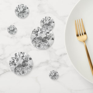 Faux White Diamond Confetti