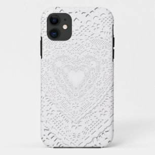 Faux White Lace Fabric Background iPhone 11 Case