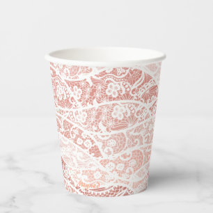 Faux White Lace Fishnet Paper Cups