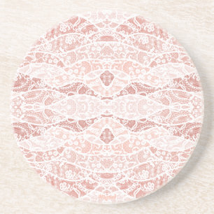Faux White Lace Floral Fishnet Coaster