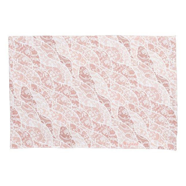 Faux White Lace Floral Fishnet Pillow Case (Front)