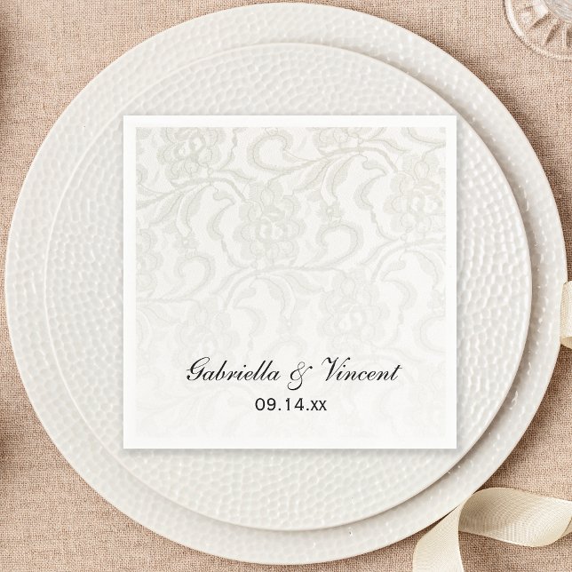 Faux White Lace Wedding Napkin (Creator Uploaded)
