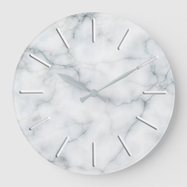 faux white marble large clock (Front)