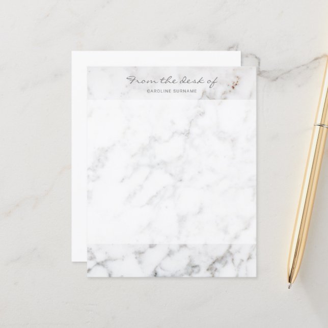 Faux White Marble Texture Look-like & Custom Text (Front/Back In Situ)