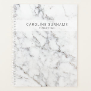 Faux White Marble Texture Look-like & Custom Text Planner