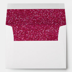 Faux White Purple Rainbow Glitter Confetti Envelope