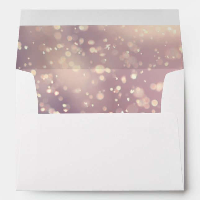 Faux White Silver Glitter Confetti Foil Sparkle Envelope (Back (Bottom))