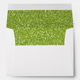 Faux White Silver Glitter Confetti Foil Sparkle Envelope