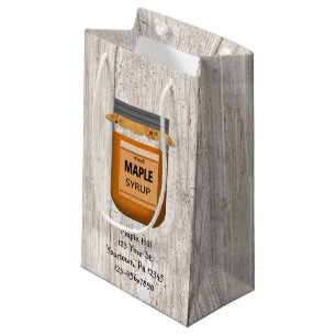 Faux White Wood Maple Syrup Bag