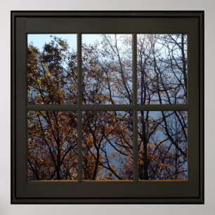 Faux Window Illusion Poster 24x24 Black