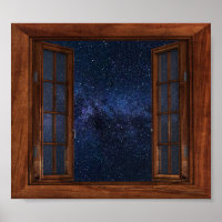 Faux Window View Milky Way Space Stars Fantasy