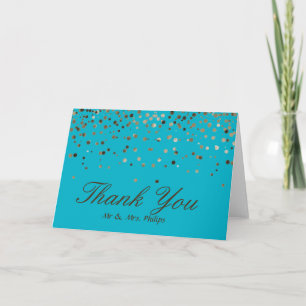 Faux With Foil Confetti Elegant Sparkles Thank You