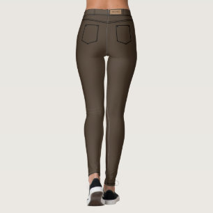Faux Women's Brown Jeans Leggings "MIGNED"