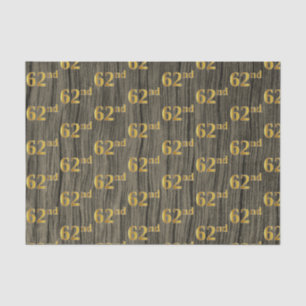 Faux Wood, Faux Gold 62nd (Sixty-Second) Event Tissue Paper