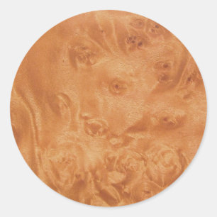 faux Wood Grain Classic Round Sticker
