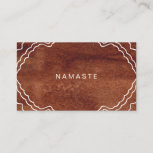 Faux Wood Grain Cool Yoga Teacher Business Card