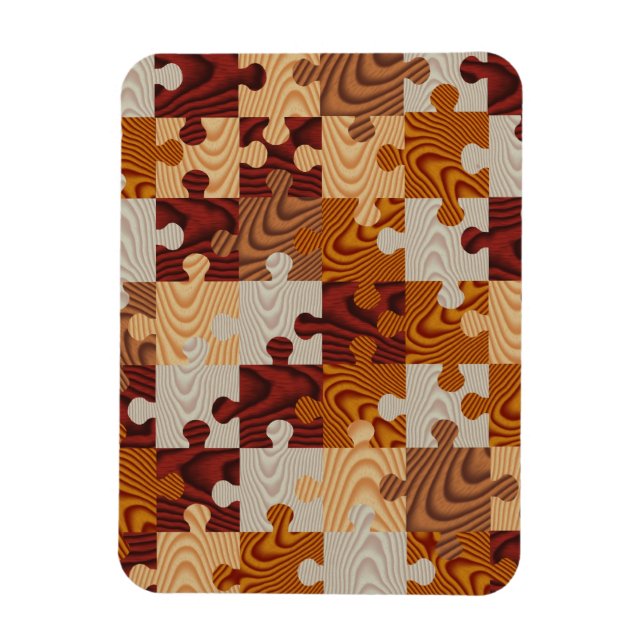 Faux wood jigsaw puzzle magnet (Vertical)