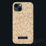 Faux Wood | Leaves Pattern Custom iPad Mini Case<br><div class="desc">Customisable iPad mini case featuring white leaves pattern on a faux wood background. Other pattern and available.</div>