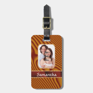 Faux wood photo template luggage tag