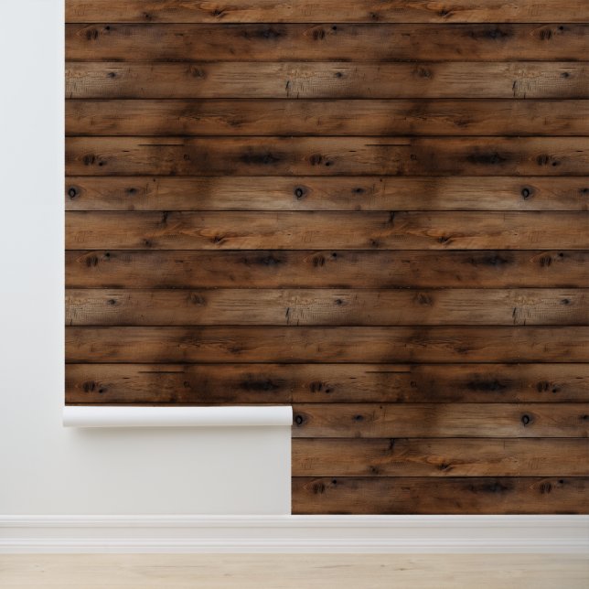 Faux Wood Planks Wallpaper (Application)